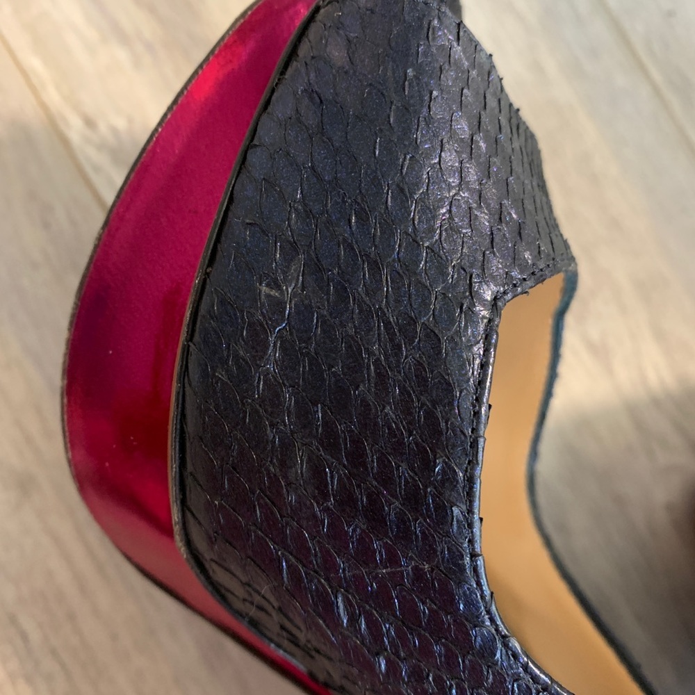 Nicholas Kirkwood Navy Python Snake Slingback Heel - image 6